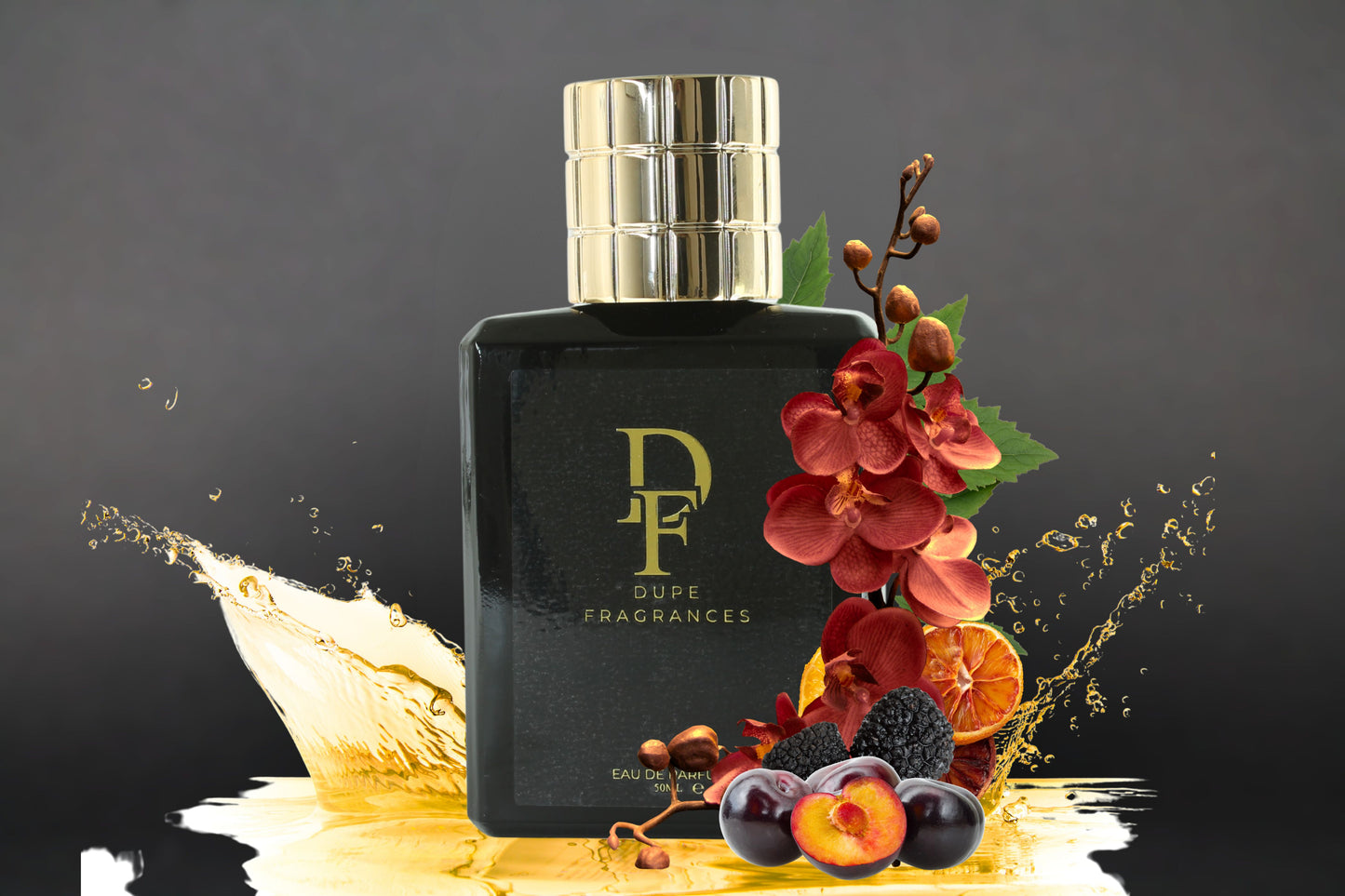 “Mystic Bloom perfume bottle – inspired by Black Orchid by Tom Ford”
